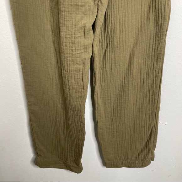 XiRENA Gauze Pull On Drawstring Pants Stone Green 100 Cotton Plissé Sz M 2Pc Set - Picture 9 of 16